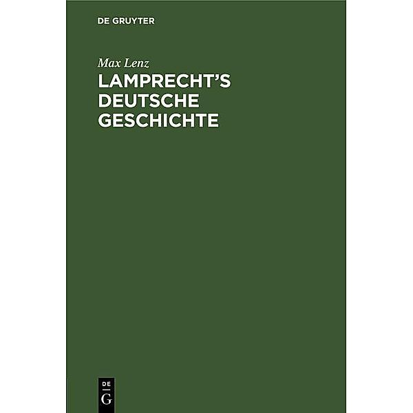 Lamprecht's Deutsche Geschichte / Jahrbuch des Dokumentationsarchivs des österreichischen Widerstandes, Max Lenz