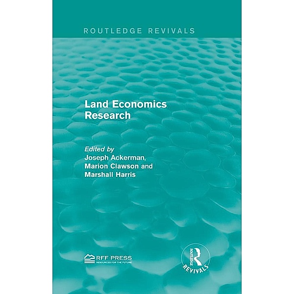 Land Economics Research / Routledge Revivals