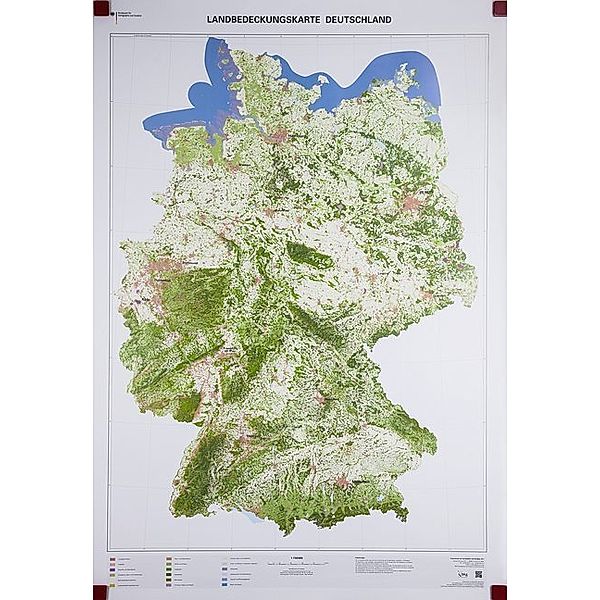 Landbedeckungskarte Deutschland 1 : 750 000, Planokarte, BKG - Bundesamt für Kartographie und Geodäsie