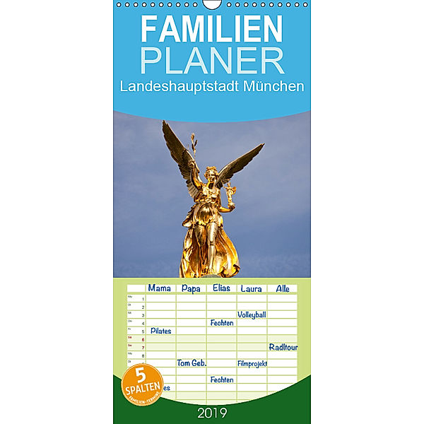 Landeshauptstadt München - Familienplaner hoch (Wandkalender 2019 , 21 cm x 45 cm, hoch), Peter Schickert