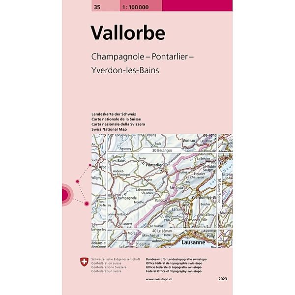 Landeskarte 1:100 000 / 35 Vallorbe, Bundesamt für Landestopografie swisstopo