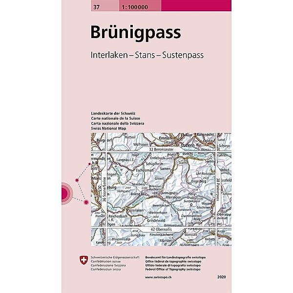 Landeskarte 1:100 000 / 37 Brünigpass, Bundesamt für Landestopografie swisstopo
