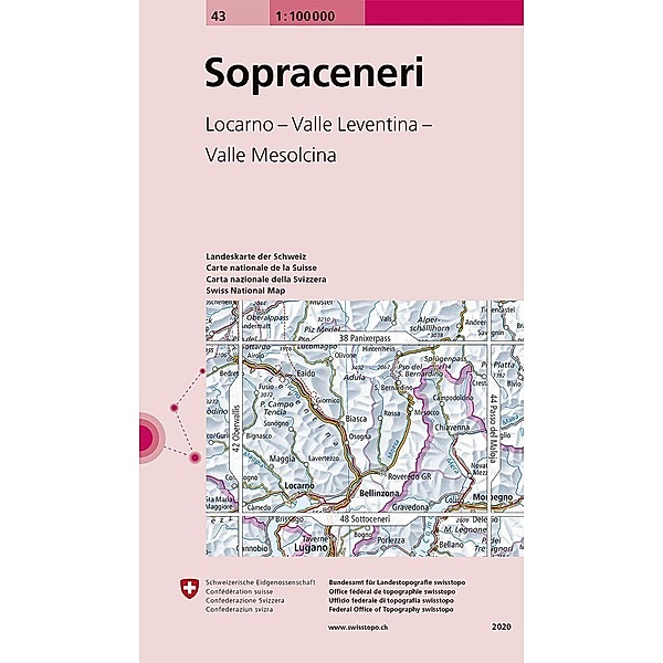 Landeskarte 1:100 000 / 43 Sopraceneri, Bundesamt für Landestopografie swisstopo