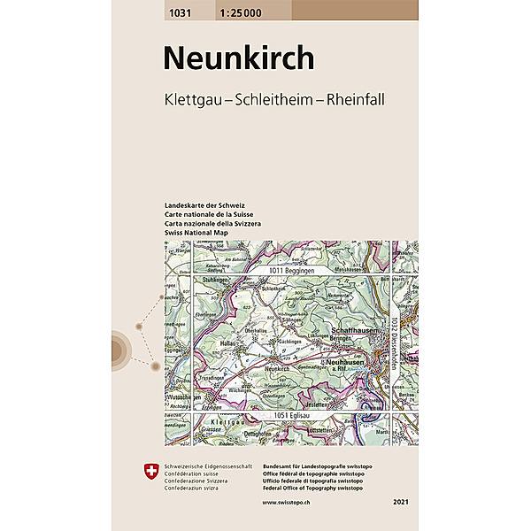 Landeskarte 1:25 000 / 1031 Neunkirch, Bundesamt für Landestopografie swisstopo
