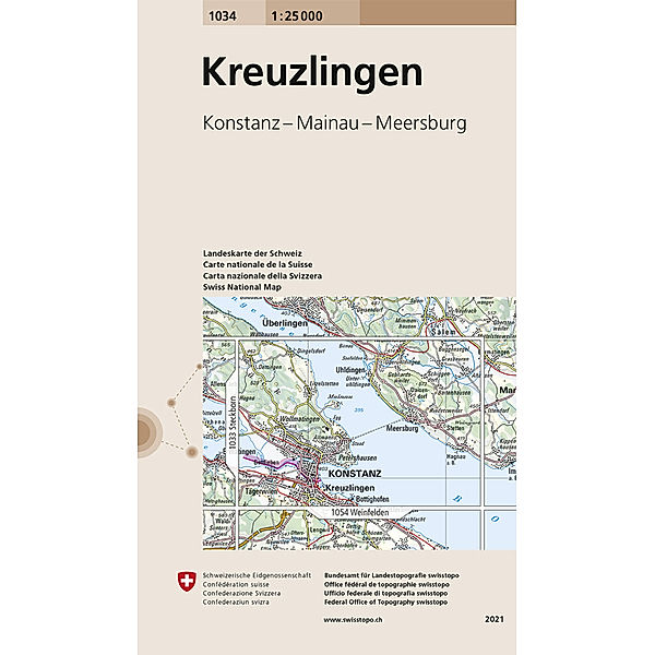 Landeskarte 1:25 000 / 1034 Kreuzlingen, Bundesamt für Landestopografie swisstopo