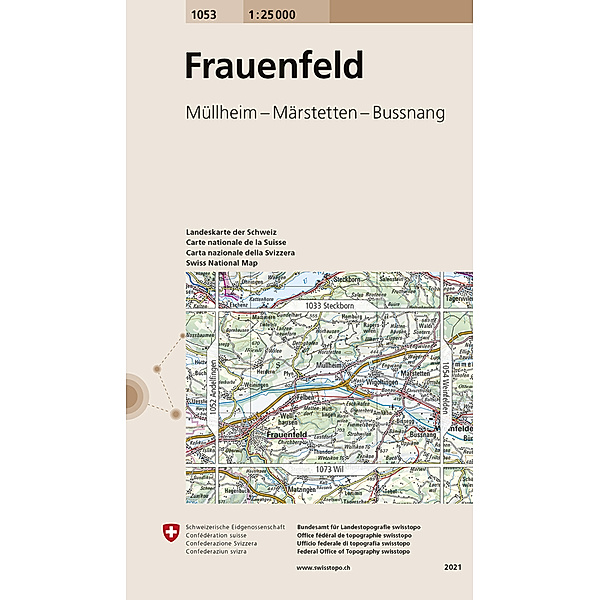 Landeskarte 1:25 000 / 1053 Frauenfeld, Bundesamt für Landestopografie swisstopo