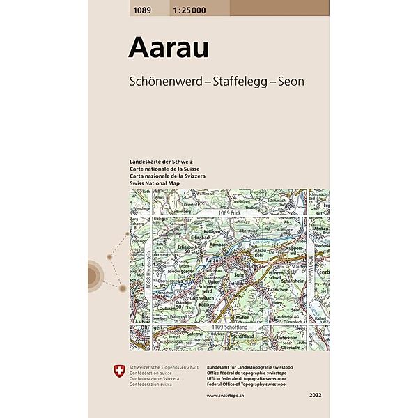 Landeskarte 1:25 000 / 1089 Aarau, Bundesamt für Landestopografie swisstopo