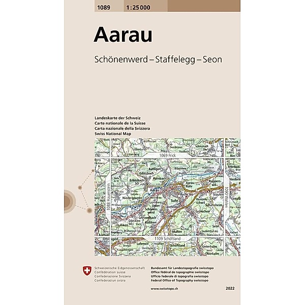 Landeskarte 1:25 000 / 1089 Aarau, Bundesamt für Landestopografie swisstopo