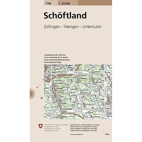 Landeskarte 1:25 000 / 1109 Schöftland, Bundesamt für Landestopografie swisstopo