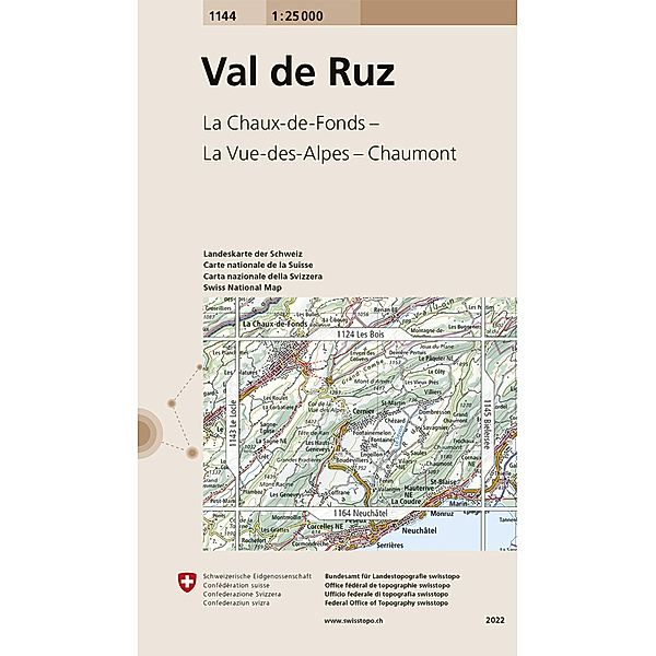 Landeskarte 1:25 000 / 1144 Val de Ruz