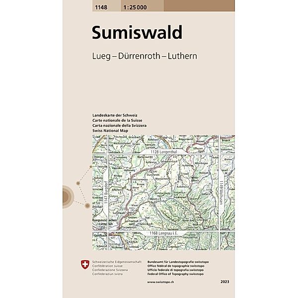 Landeskarte 1:25 000 / 1148 Sumiswald, Bundesamt für Landestopografie swisstopo