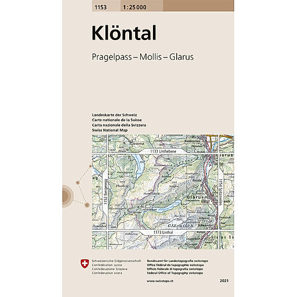 Landeskarte 1:25 000 / 1153 Klöntal