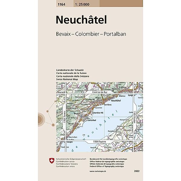 Landeskarte 1:25 000 / 1164 Neuchâtel