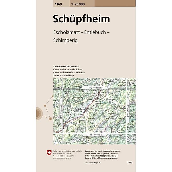 Landeskarte 1:25 000 / 1169 Schüpfheim, Bundesamt für Landestopografie swisstopo