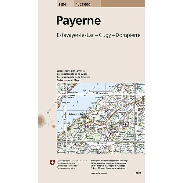 Landeskarte 1:25 000 / 1184 Payerne