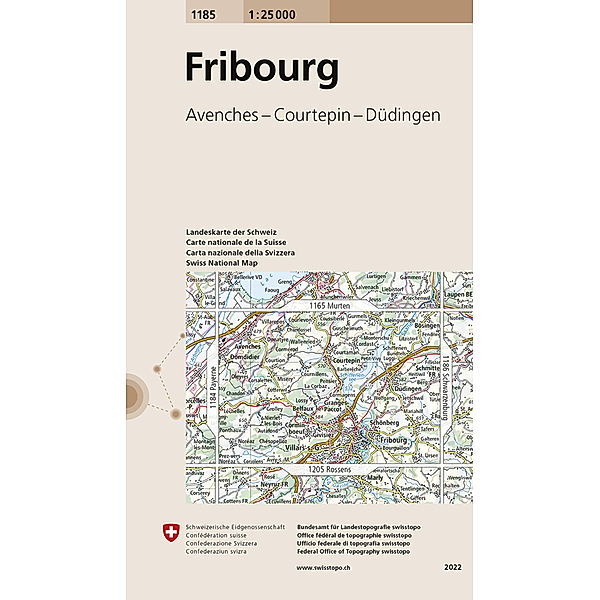 Landeskarte 1:25 000 / 1185 Fribourg