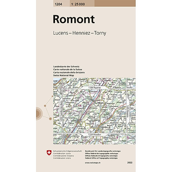 Landeskarte 1:25 000 / 1204 Romont