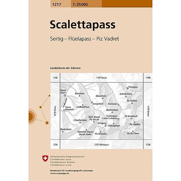 Landeskarte 1:25 000 / 1217 Scalettapass