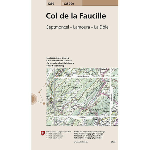 Landeskarte 1:25 000 / 1260 Col de la Faucille