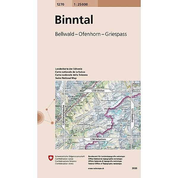 Landeskarte 1:25 000 / 1270 Binntal, Bundesamt für Landestopografie swisstopo