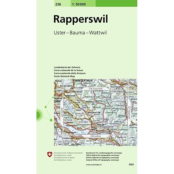 Landeskarte 1:50 000 / 226 Rapperswil