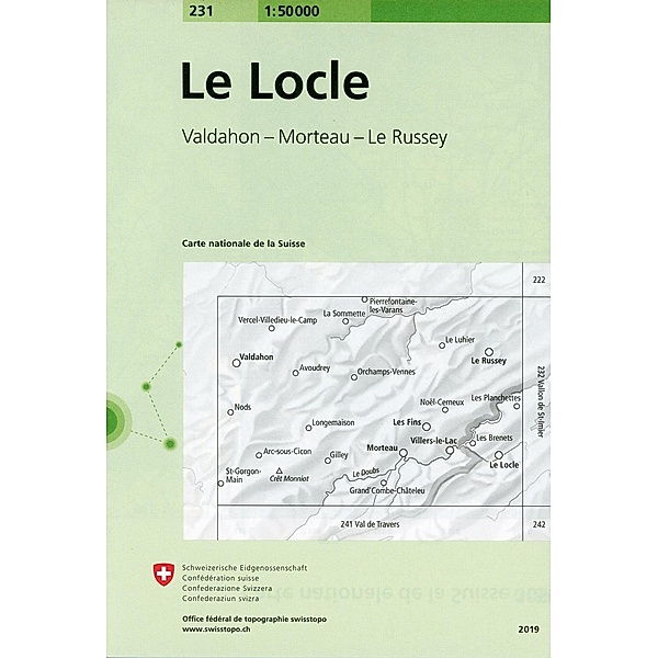 Landeskarte 1:50 000 / 231 Le Locle
