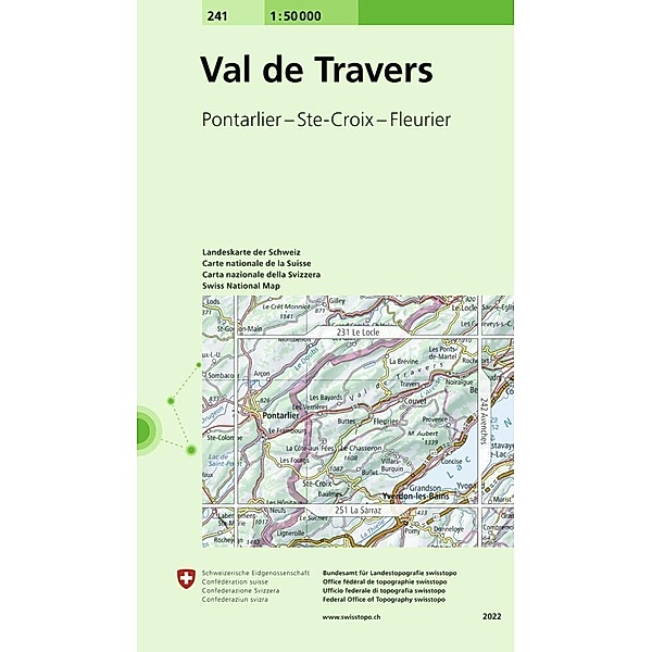 Landeskarte 1:50 000 / 241 Val de Travers