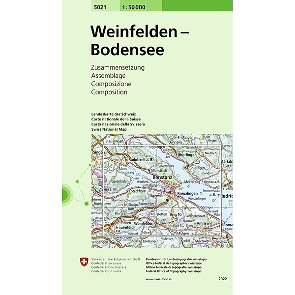 Landeskarte 1:50 000 Zusammensetzungen / 5021 Weinfelden - Bodensee