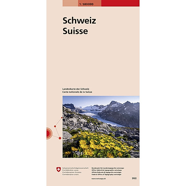 Landeskarte der Schweiz 1:500 000. Suisse. Svizzera. Svizra