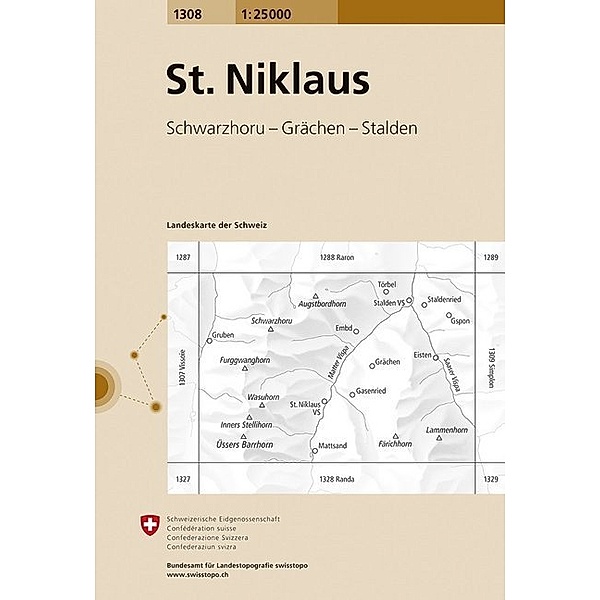 Landeskarte der Schweiz 1308 St. Niklaus