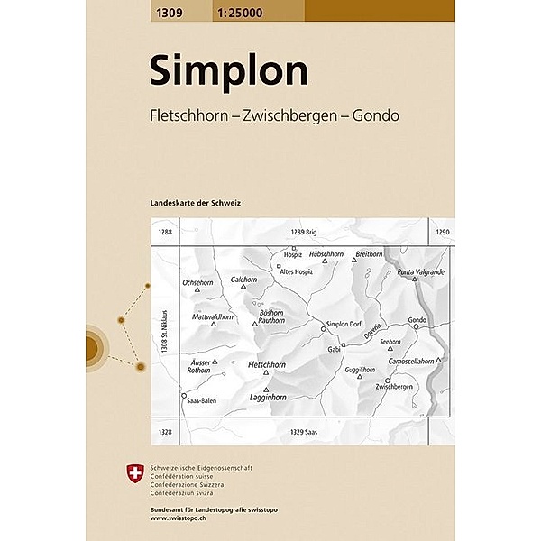 Landeskarte der Schweiz 1309 Simplon