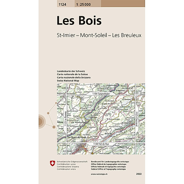 Landeskarte der Schweiz 25T / Landeskarte der Schweiz 1124 Les Bois