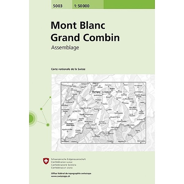 Landeskarte der Schweiz 50T / Landeskarte der Schweiz 5003 Mont Blanc - Grand Combin
