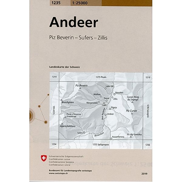 Landeskarte der Schweiz Andeer