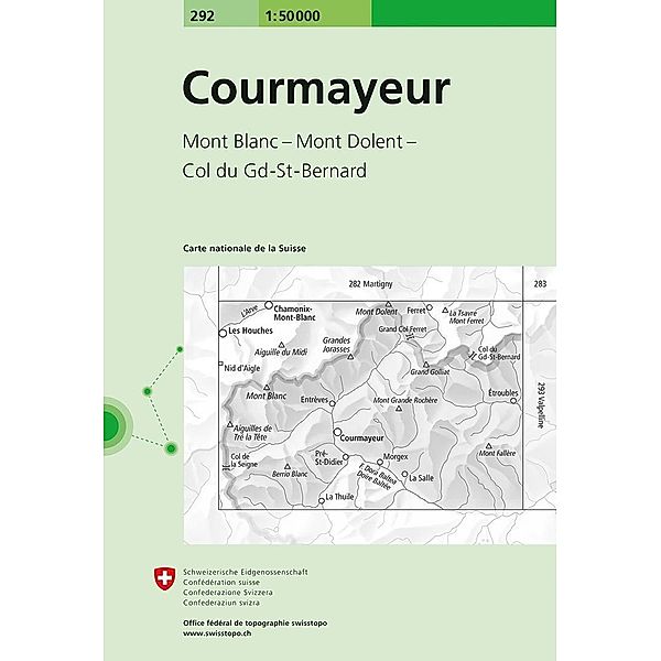 Landeskarte der Schweiz Courmayeur