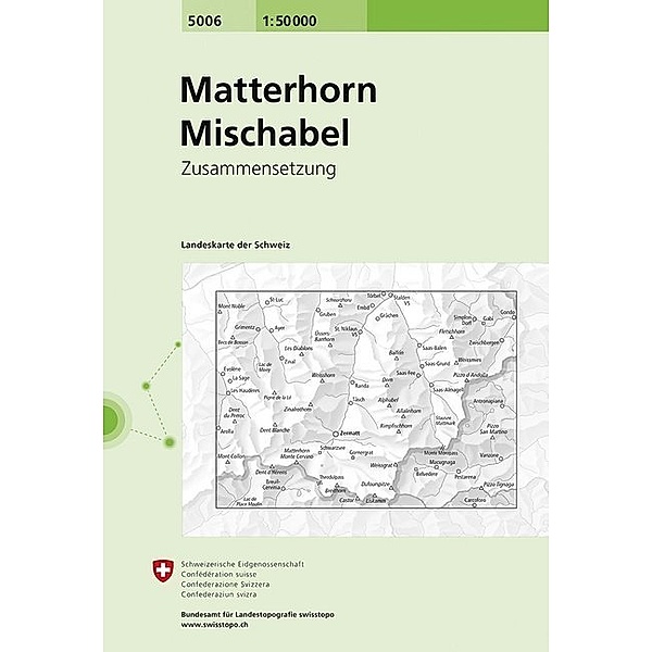 Landeskarte der Schweiz Matterhorn - Mischabel