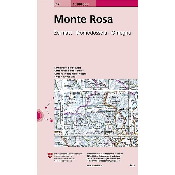 Landeskarte der Schweiz Monte Rosa