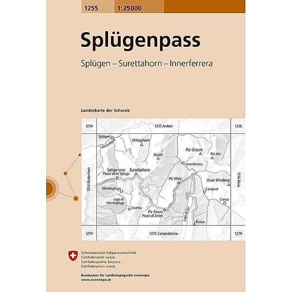 Landeskarte der Schweiz Splügenpass