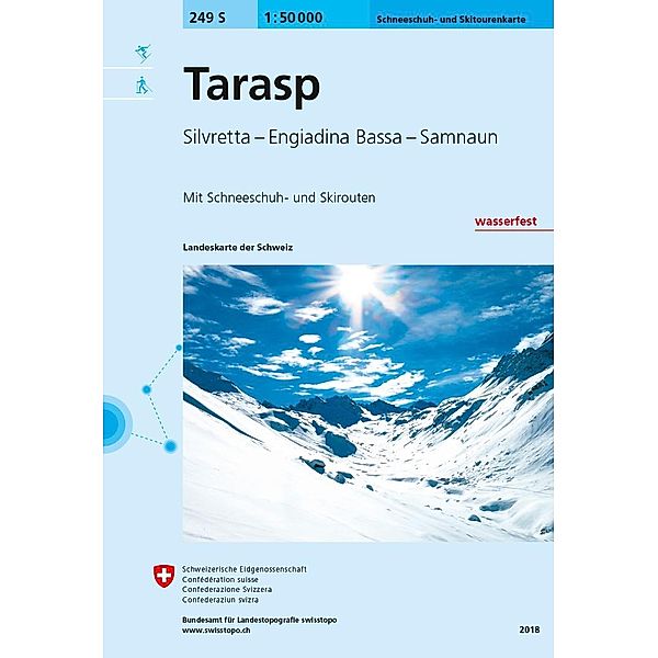 Landeskarte der Schweiz Tarasp, Skiroutenkarte