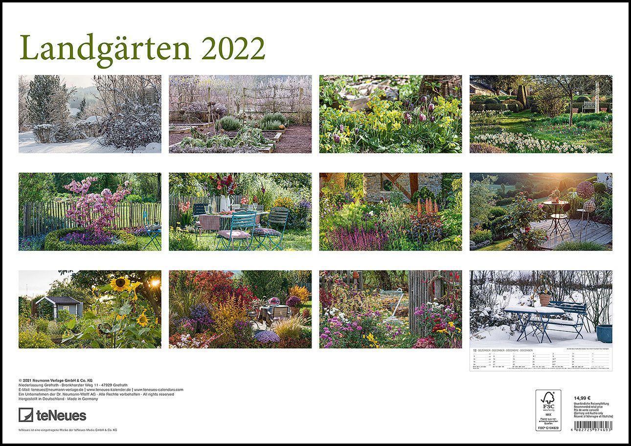Landgärten 2022 42x29,7 Wandkalender A3 Foto-Kalender 