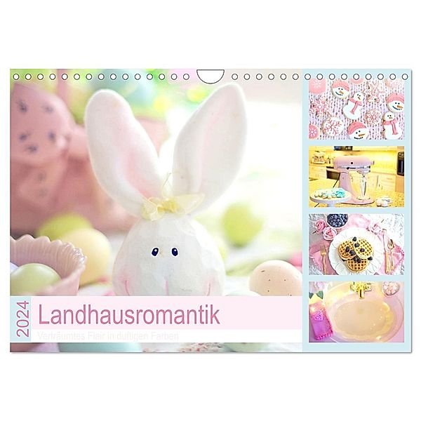 Landhausromantik. Verträumtes Flair in duftigen Farben (Wandkalender 2024 DIN A4 quer), CALVENDO Monatskalender, Rose Hurley