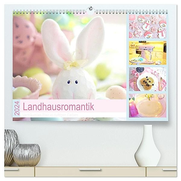 Landhausromantik. Verträumtes Flair in duftigen Farben (hochwertiger Premium Wandkalender 2024 DIN A2 quer), Kunstdruck in Hochglanz, Rose Hurley