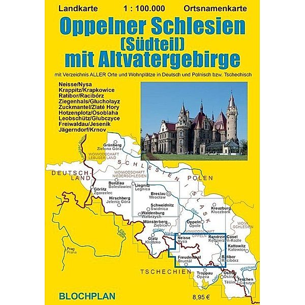 Landkarte Oppelner Schlesien (Südteil) mit Altvatergebirge, Dirk Bloch