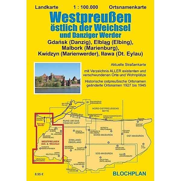 Landkarte Westpreußen östlich der Weichsel und Danziger Werder, Dirk Bloch