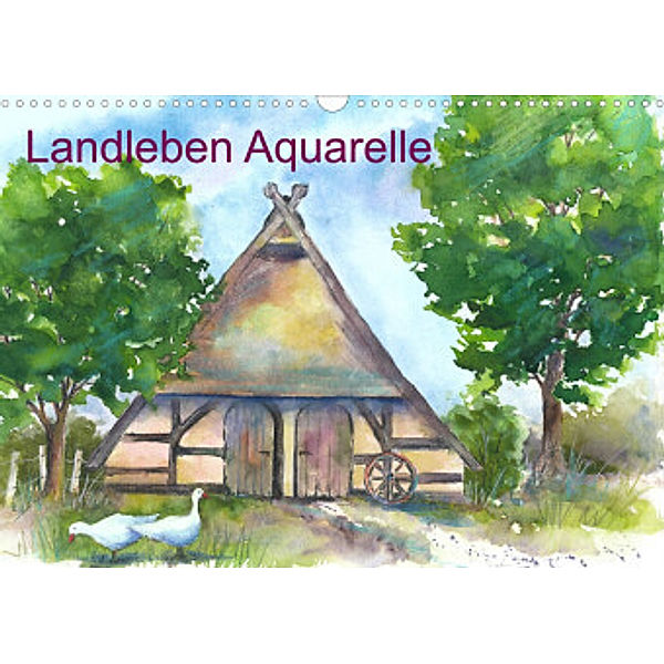 Landleben Aquarelle (Wandkalender 2022 DIN A3 quer), Jitka Krause