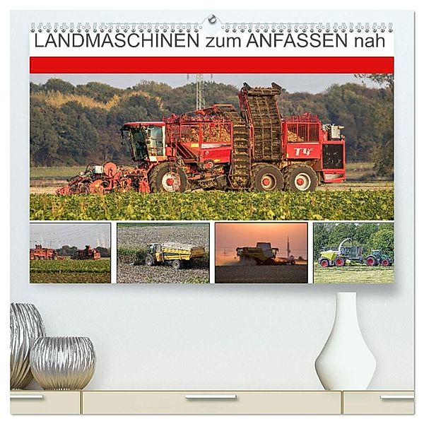 Landmaschinen zum Anfassen nah (hochwertiger Premium Wandkalender 2024 DIN A2 quer), Kunstdruck in Hochglanz, Schnellewelten