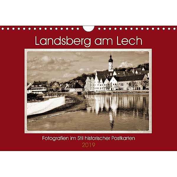 Landsberg am Lech Fotografien im Stil historischer Postkarten (Wandkalender 2019 DIN A4 quer), Martina Marten