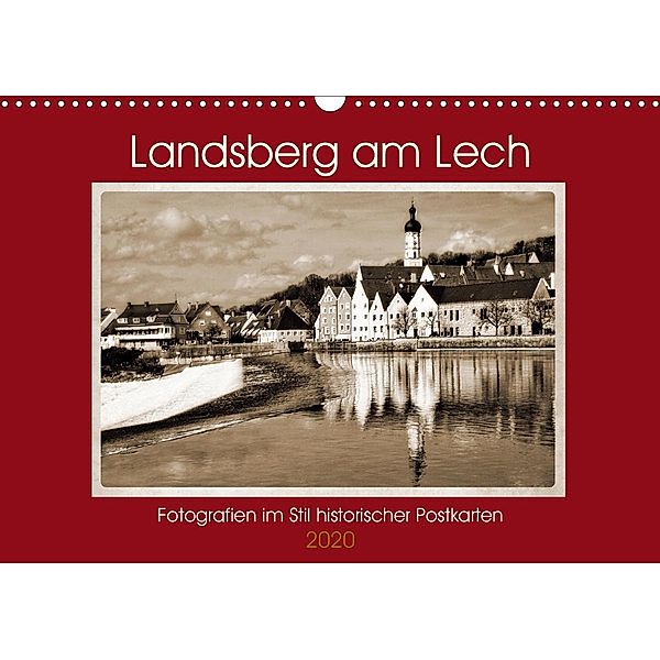 Landsberg am Lech Fotografien im Stil historischer Postkarten (Wandkalender 2020 DIN A3 quer), Martina Marten