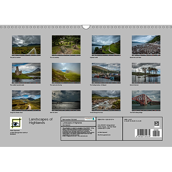 Landscapes of Highlands (Wall Calendar 2019 DIN A3 Landscape), Alain Gaymard