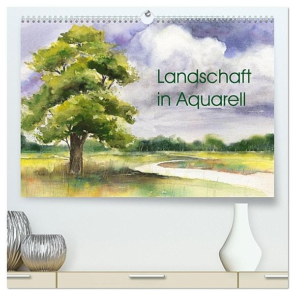 Landschaft in Aquarell (hochwertiger Premium Wandkalender 2024 DIN A2 quer), Kunstdruck in Hochglanz, Jitka Krause